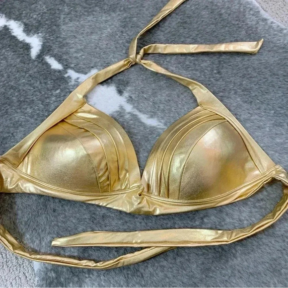 K Unique Vintage Swim Monroe Halter Swim Top - Picture 2 of 10